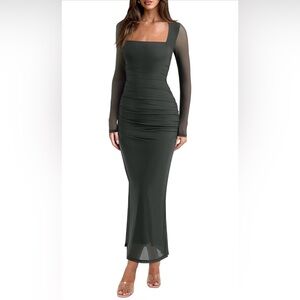 REORIA Thyme Mesh Long Sleeve Maxi Dress XL
